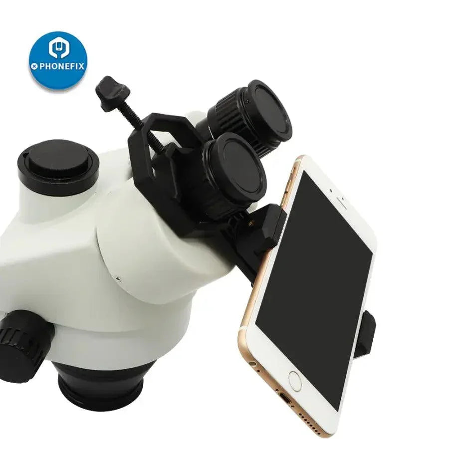 PhoneFix adjustable phone microscope adapter clip bracket for attaching smartphones to microscopes.
