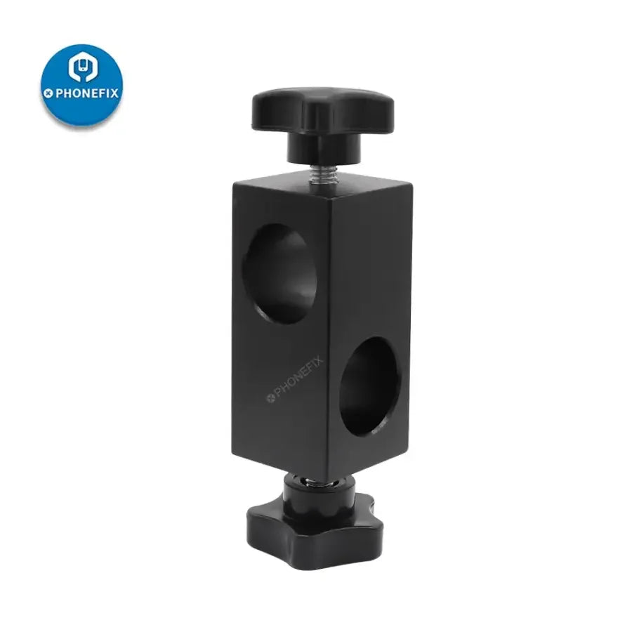 Metal arm bracket adapter for universal trinocular microscope video camera, compatible with PHONEFIX microscope accessories.