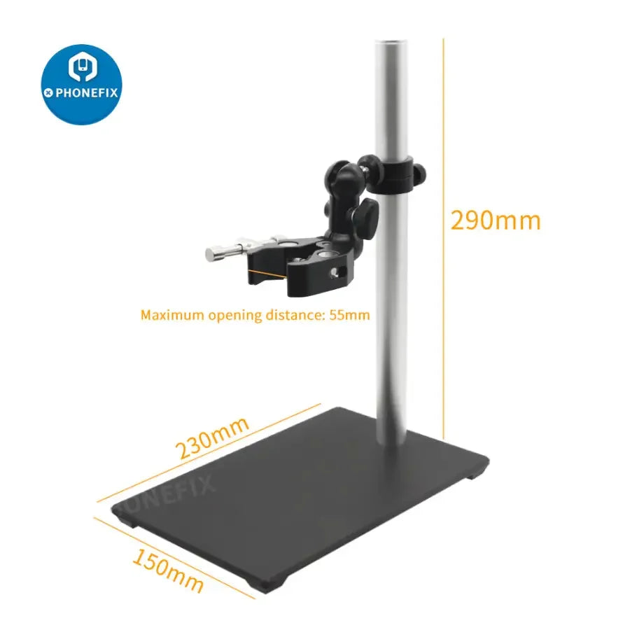 USB digital microscope bracket stand holder by PHONEFIX, supports lifting and stabilization for testing and detailed examination.