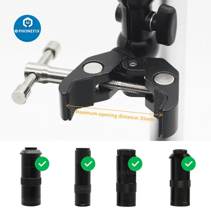 USB digital microscope bracket stand holder by PHONEFIX, supporting lifting and stability for testing microscope images.