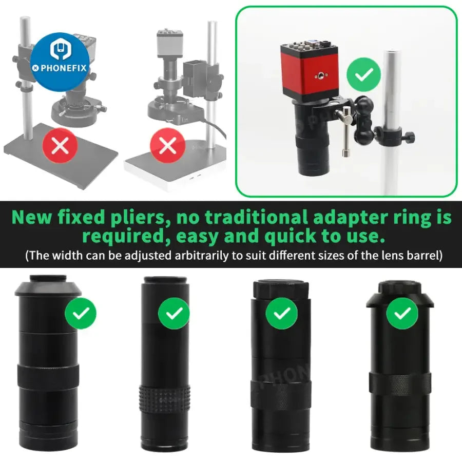 USB digital microscope bracket stand holder by PHONEFIX, supporting lifting and stability for testing and detailed close-up inspections.