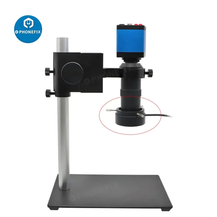 PHONEFIX 40 LED ring light illuminator for microscopes with adjustable adapter, ideal for enhanced microscopy lighting.