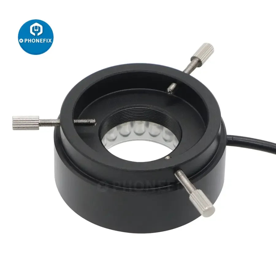 PHONEFIX 40 LED ring light illuminator for microscopes with adjustable adapter, provides bright, even lighting for microscopic observations.
