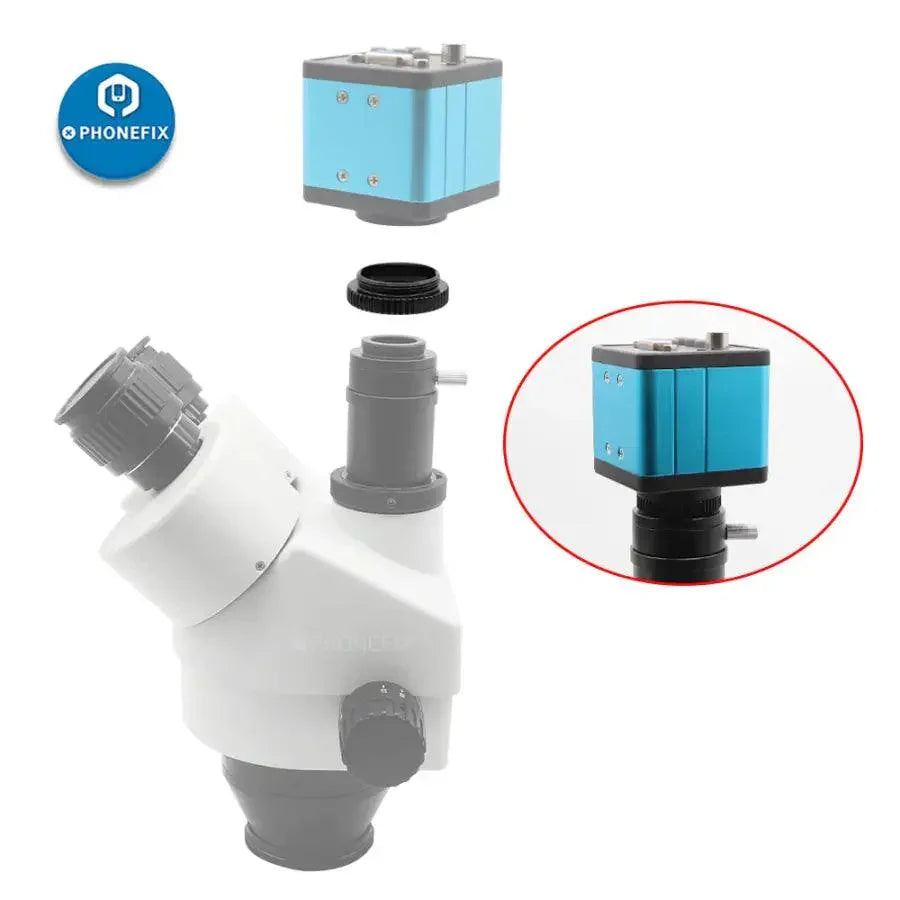 25mm C-CS mount adapter ring for microscope camera by PHONEFIX, used to connect microscope optics to camera devices.