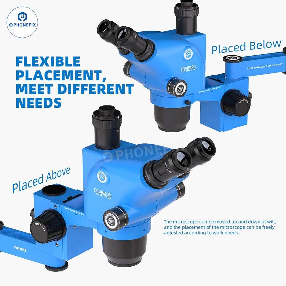 PHONEFIX FW-R02 FW-R03 microscope swing arm accessory with adjustable, multi-angle all-metal design for stable workspace setup