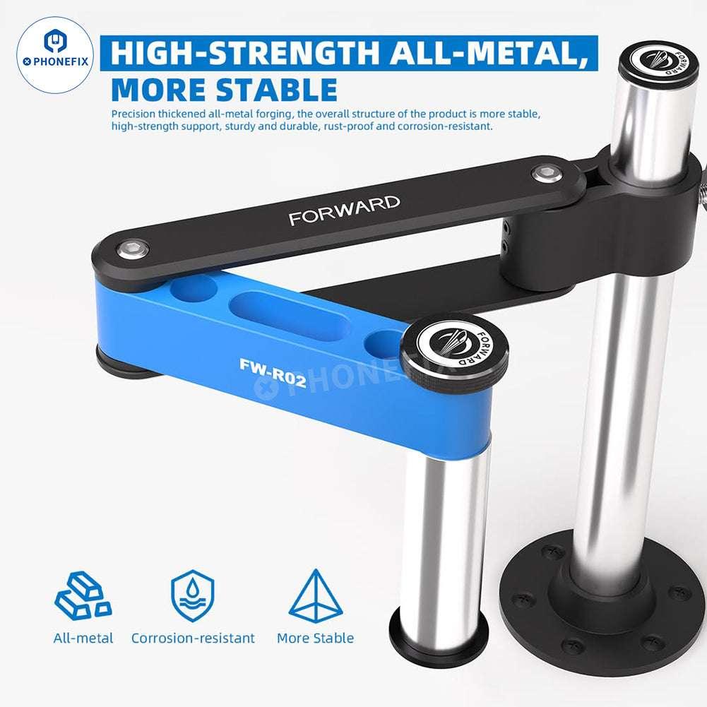 Bras oscillant pour microscope PhoneFix FORWARD FW-R02 FW-R03, accessoire métallique réglable pour une amélioration stable et multi-angle de l'espace de travail.