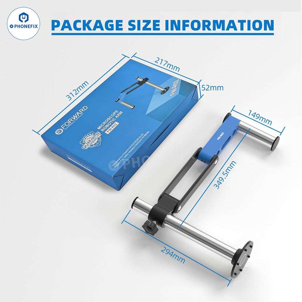 Accessoire de bras oscillant pour microscope PhoneFix FORWARD FW-R02 FW-R03 avec conception entièrement métallique réglable à angles multiples pour une configuration d'espace de travail stable.