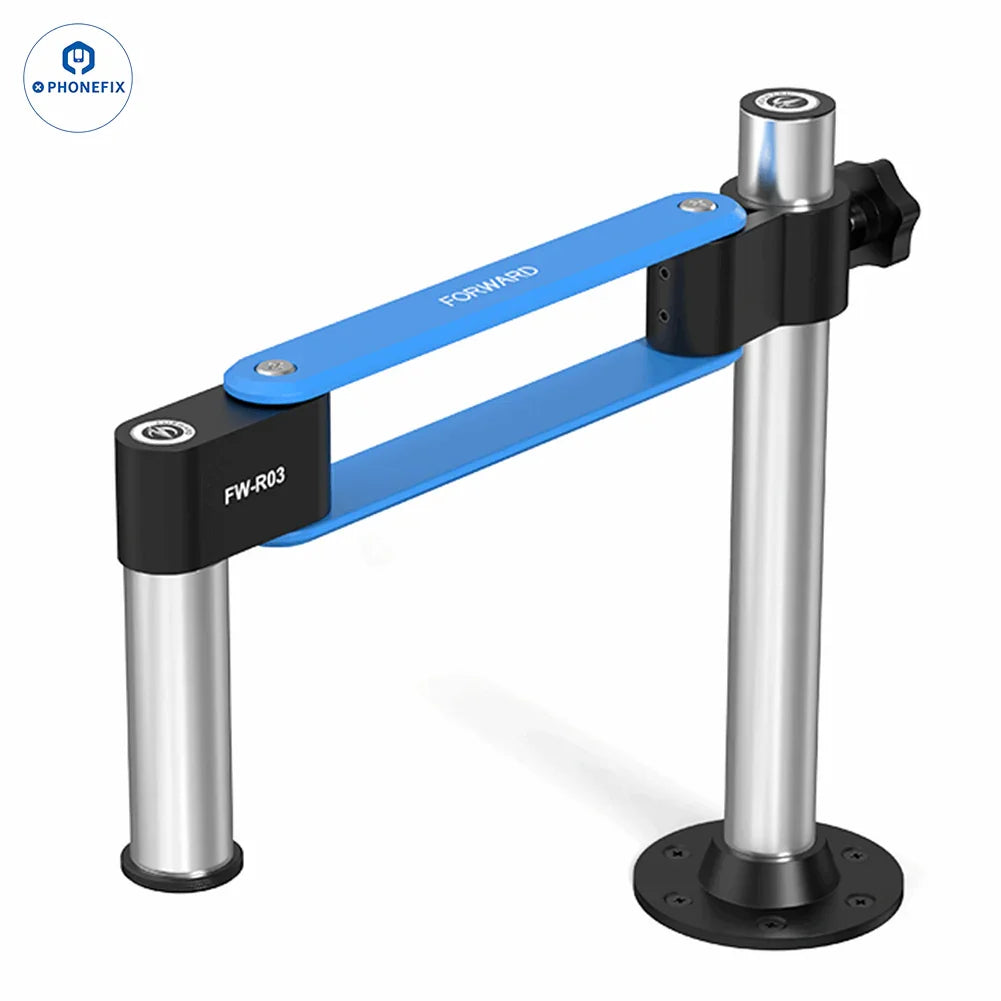 PHONEFIX FORWARD FW-R02 FW-R03 bras oscillant réglable pour microscope, accessoire avec matériel de montage, conçu pour un positionnement précis.