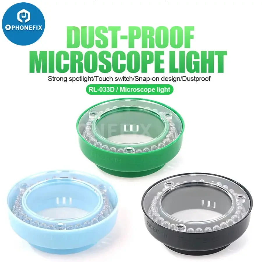 Relife RL-033D microscope LED light source with touch switch and snap-in lamp for microscope accessories by PHONEFIX.