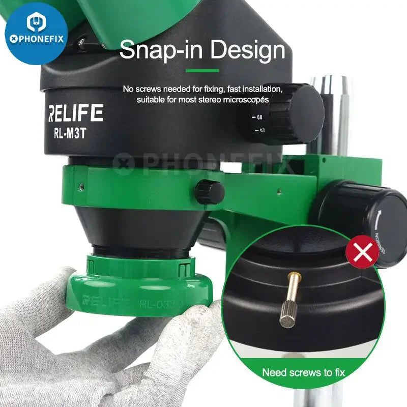 Relife RL-033D Microscope LED light source with touch switch and snap-in lamp for microscope accessories by PHONEFIX.