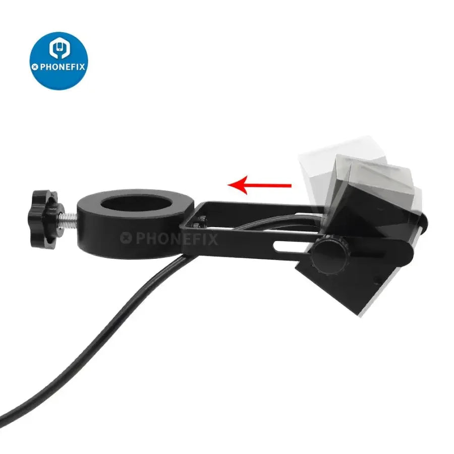 PHONEFIX 25/32 mm microscope side vision light source with 60 LED square lamp and PVC diffuser for microscope accessories.