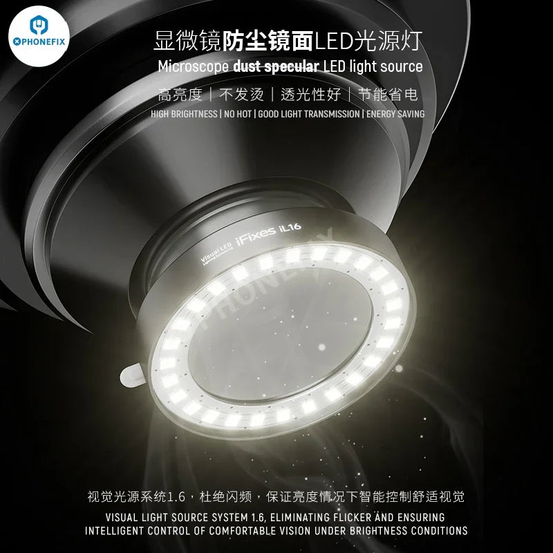 PhoneFix iFixes iL16 microscope light dust-proof mirror LED lamp for enhanced illumination in microscope accessories.