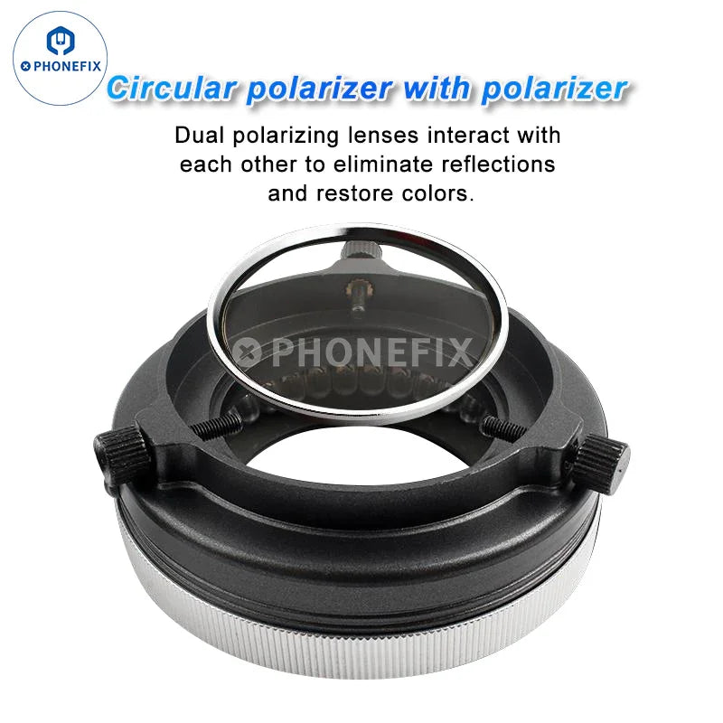 iFixes iL37 Microscope Illuminator with polarized ring light, 96 LED lamp, used as microscope accessories by PHONEFIX