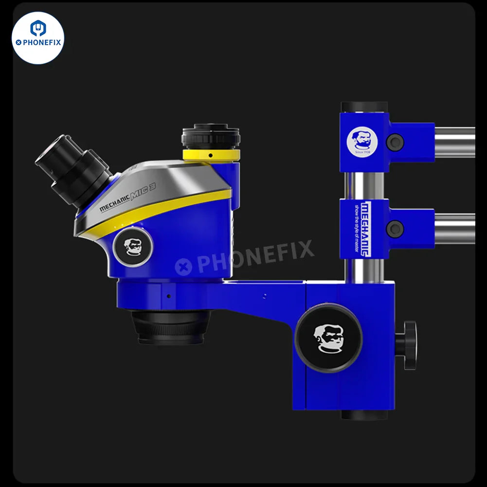 Phonefix MECHANIC LM3 360° universal double arm bracket for microscopes, adjustable microscope accessory with sturdy metal arms.