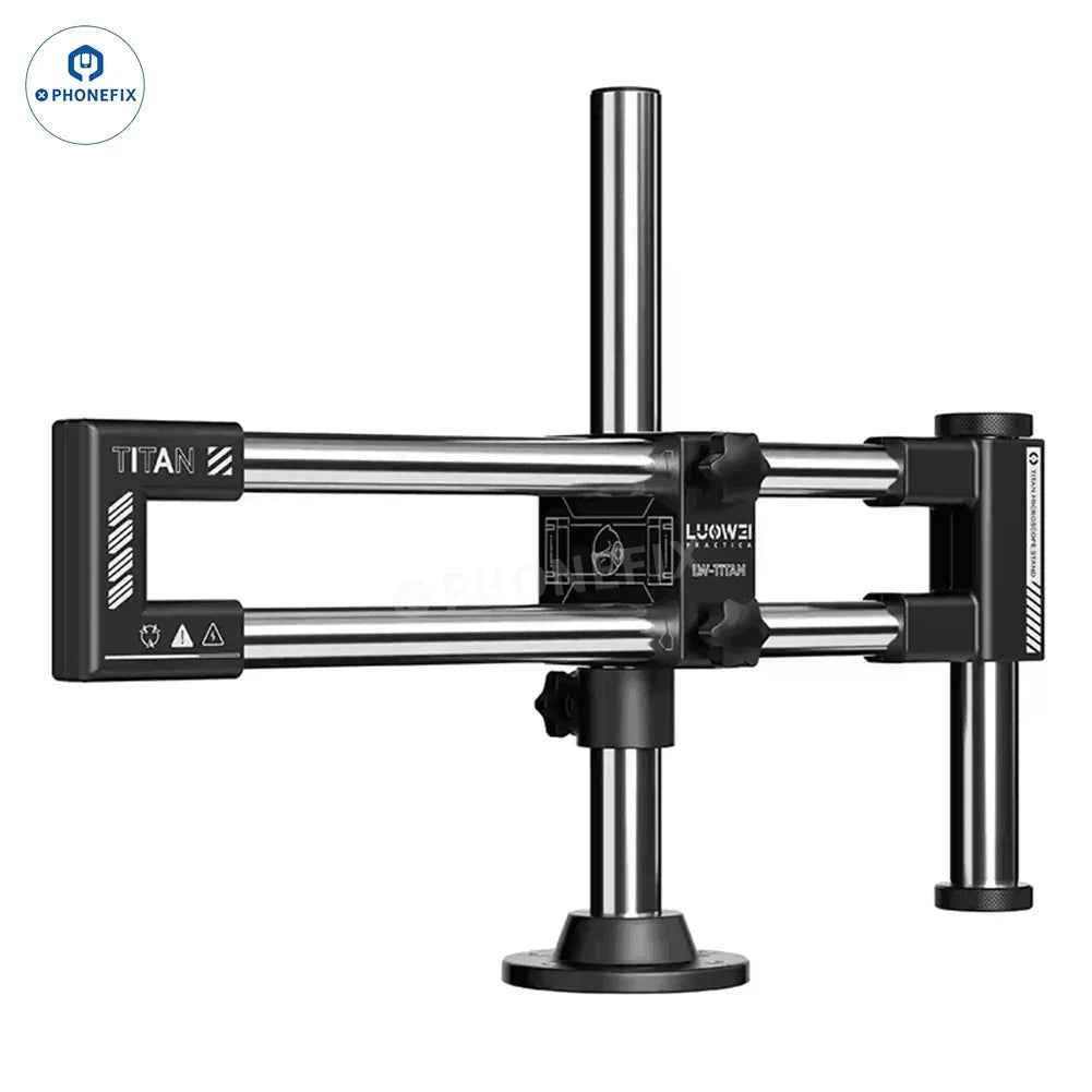 PhoneFix MECHANIC LM3 360° universal double arm bracket for microscopes, adjustable accessory for stable microscope attachments.