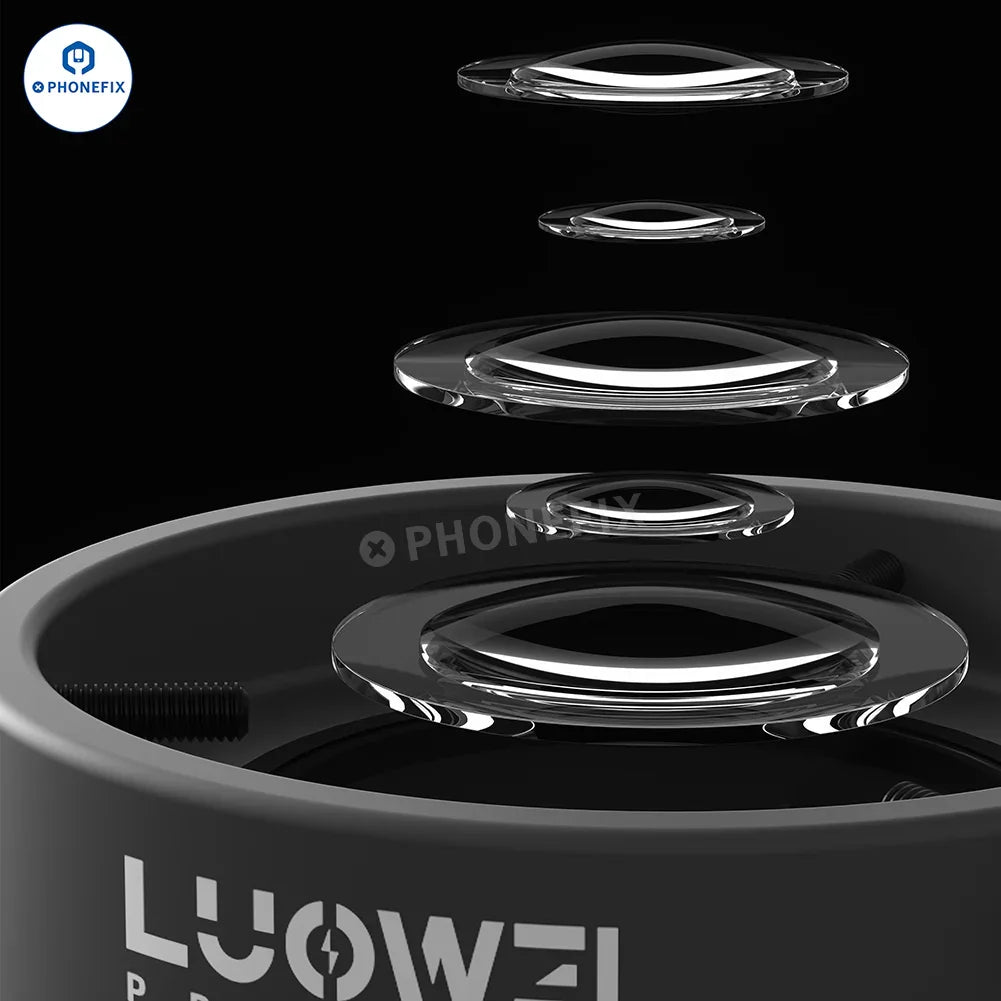 PhoneFix LUOWEI LW-LS01 LW-LS02 polarized microscope ring light attached to a microscope for enhanced illumination.