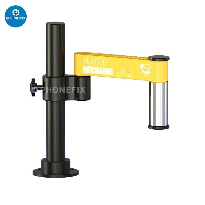 PhoneFix aluminum alloy bracket for MECHANIC M2 M3 microscopes, swing arm accessory for precise positioning and stability.
