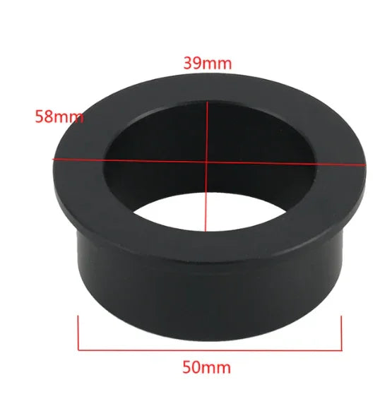 PhoneFIX C-mount lens adapter ring for microscope cameras, compatible with 39mm to 50mm lenses, microscope accessories.