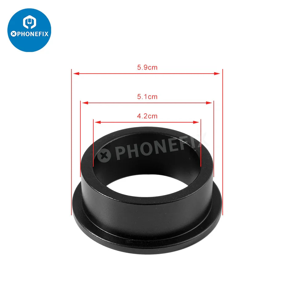 C-mount lens adapter ring for microscope camera, compatible with 35/40/50/76mm sizes, by PHONEFIX, used with microscope accessories.