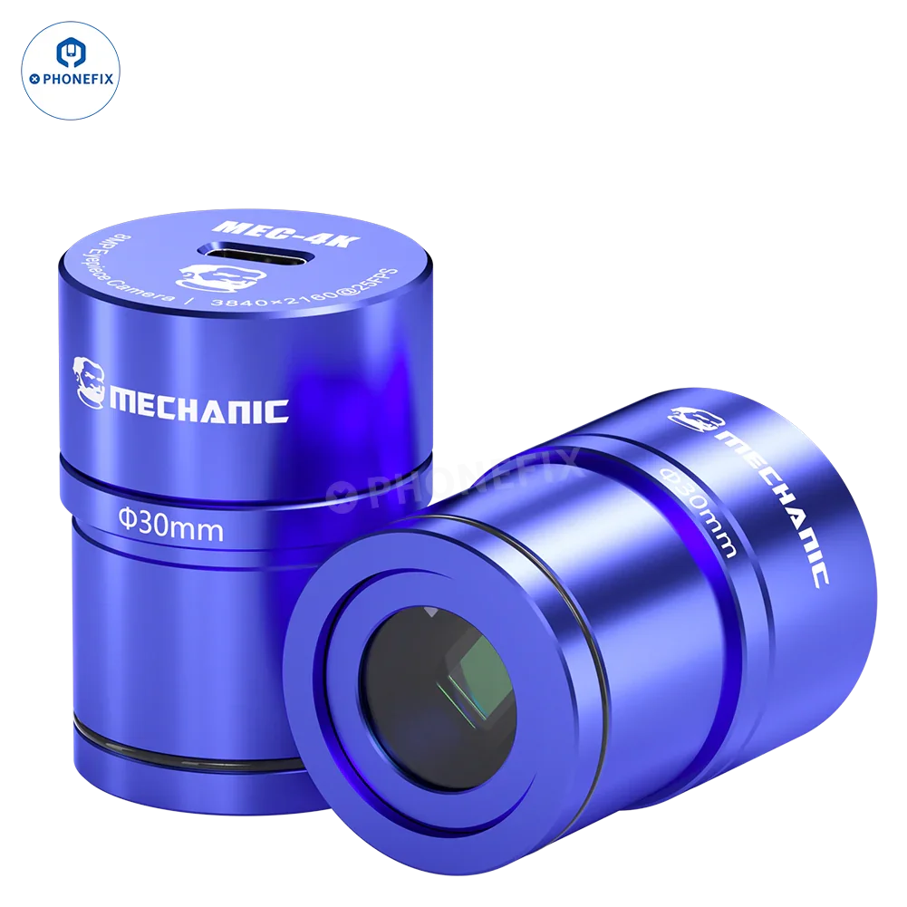 PhoneFix MECHANIC MEC 4K 2K HD electronic eyepiece camera for stereo microscopes, capturing high-resolution images of microscopic details.