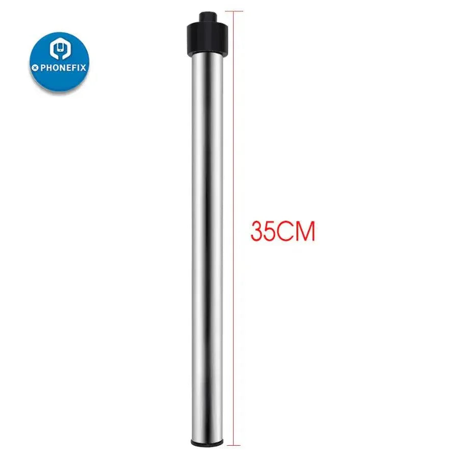 Metal microscope stand pole extension rod for 25mm microscope posts, compatible with PHONEFIX microscope accessories.