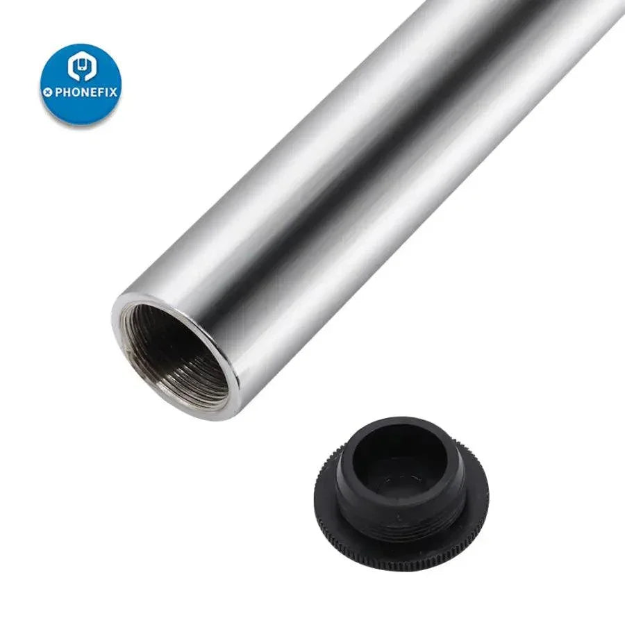 Metal microscope stand pole extension rod for 25mm microscope posts, compatible with PhoneFix microscope accessories.