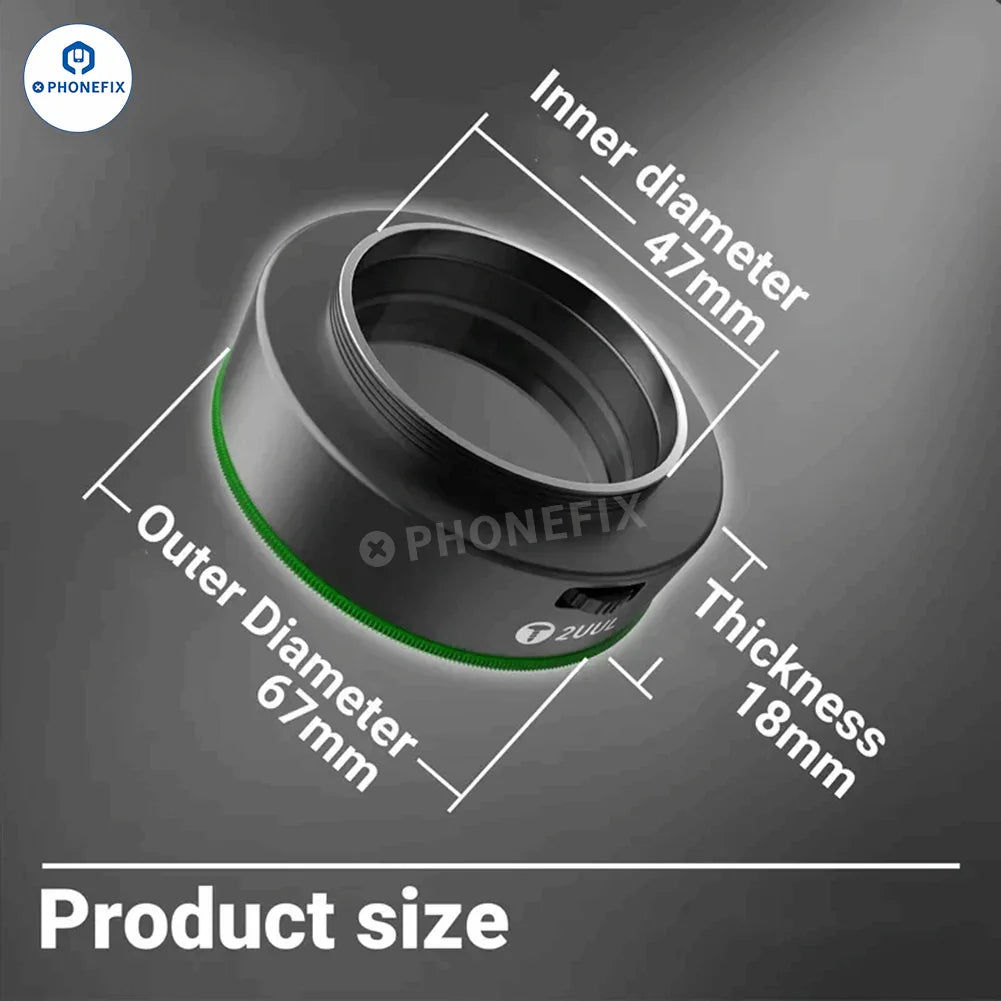 Anillo de luz LED polarizada ajustable PHONEFIX 2UUL para microscopios, que proporciona una iluminación brillante y uniforme para un examen microscópico detallado.