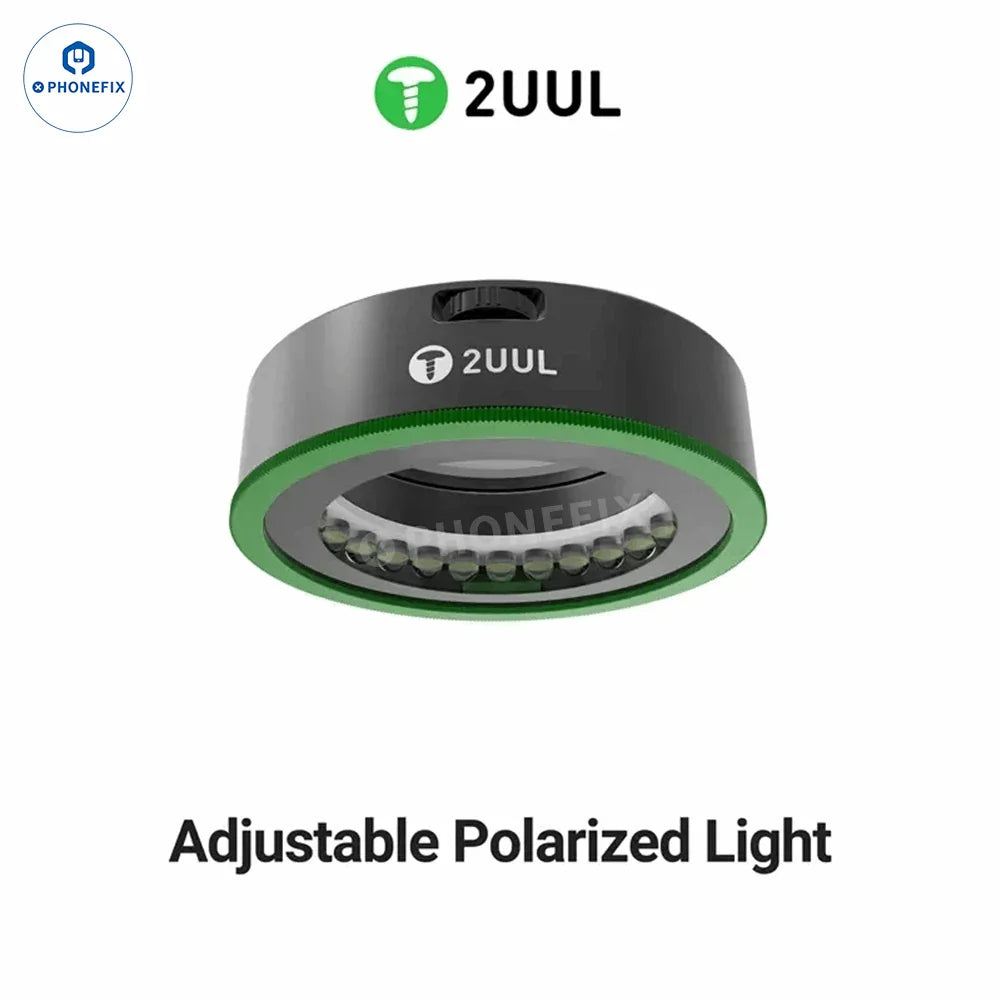 Anillo de luz LED polarizada ajustable PHONEFIX 2UUL para microscopio, que se acopla a un microscopio para una mejor iluminación.
