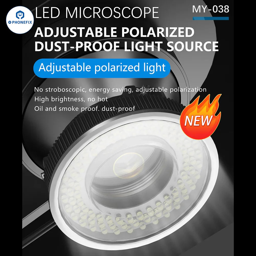 PHONEFIX MaAnt 72/96/144 LED Microscope Ring Light accessory for microscopes, providing even illumination for detailed viewing.