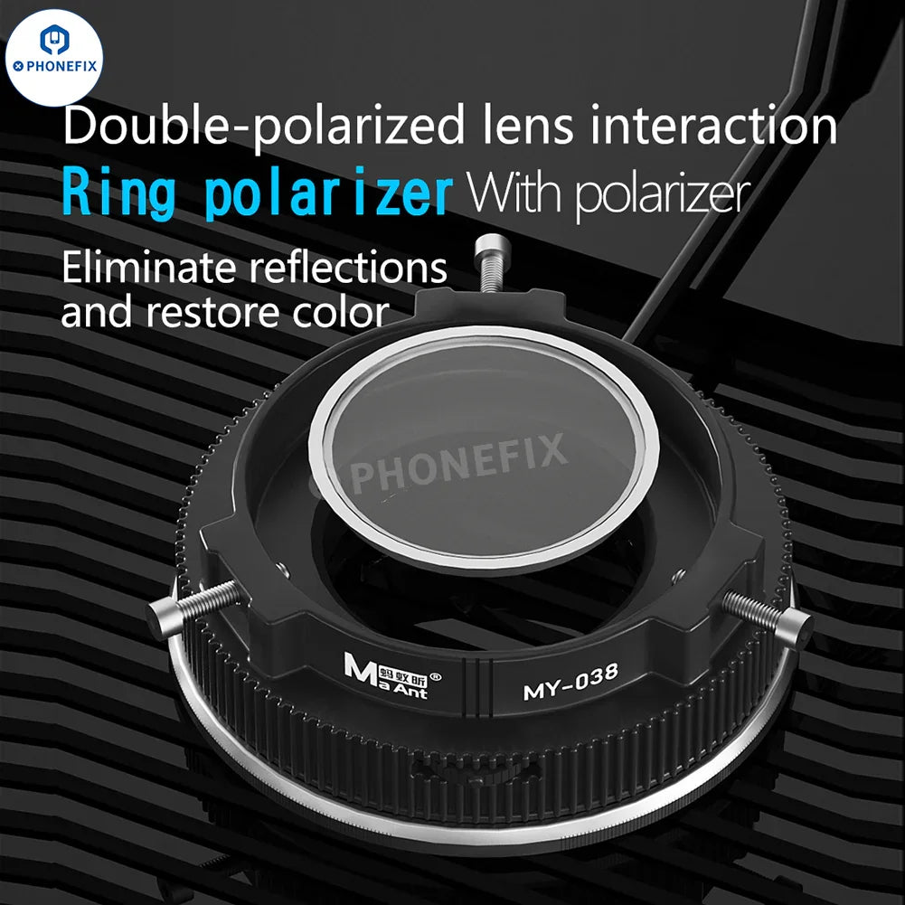 MaAnt MY-036 MY-037 MY-038 LED Microscope Ring Light, microscope accessory with adjustable brightness for detailed viewing.