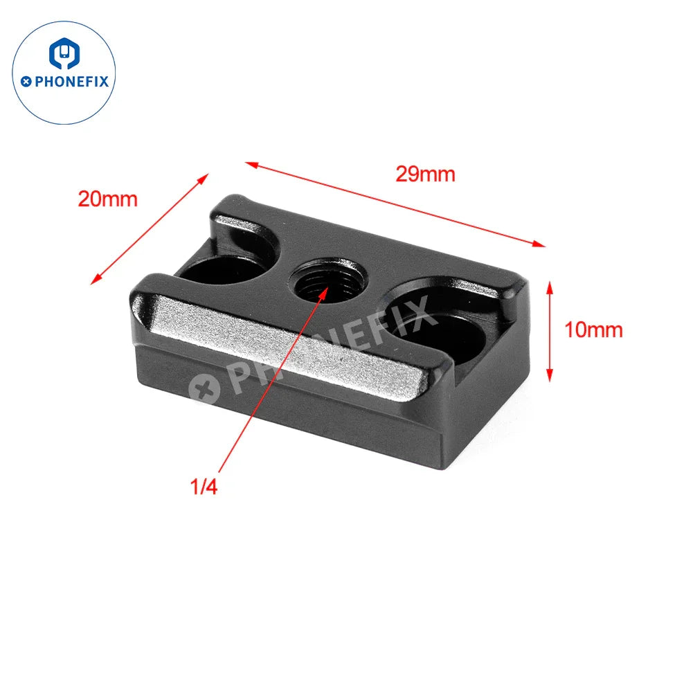 PHONEFIX 1/4 screw hole magic arm fixed bracket clamp for microscope accessories, featuring a sturdy super pliers design and adjustable grip.