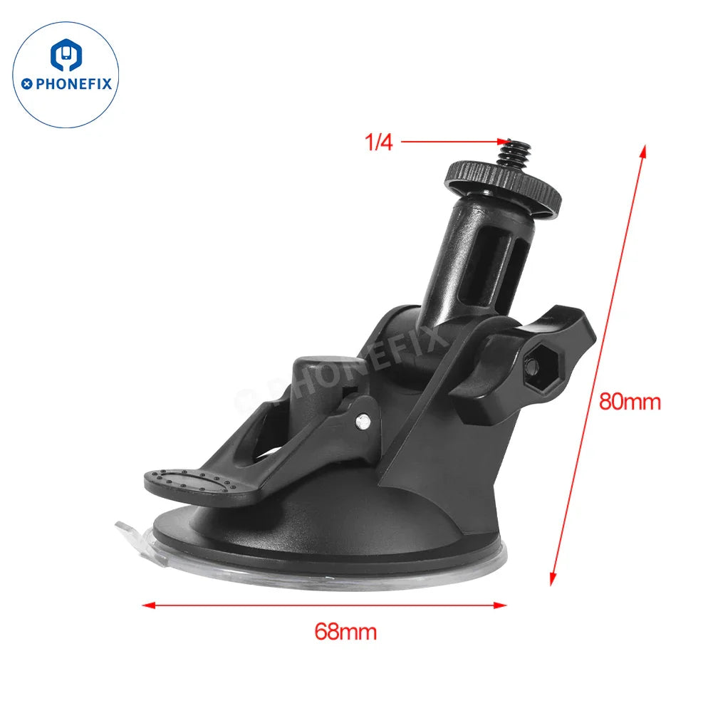 PHONEFIX microscope accessory 1/4 screw hole magic arm fixed bracket with super pliers clamp for secure attachment.