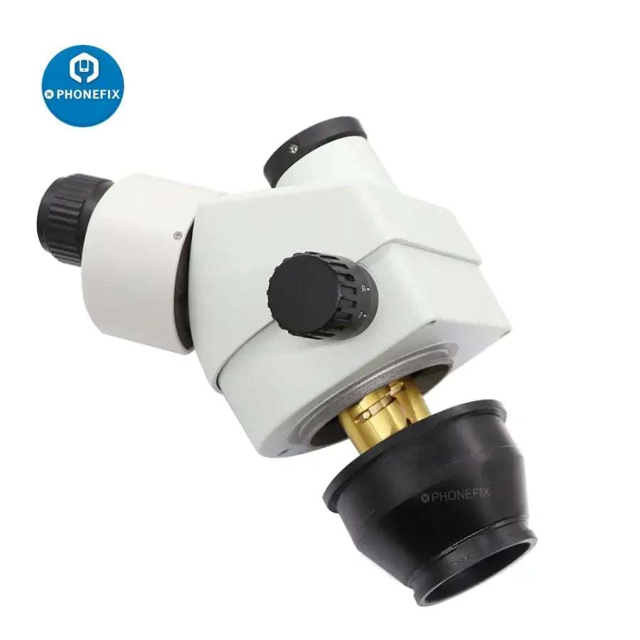Pair of PHONEFIX microscope auxiliary parts for 7X-45X and 3.5X-90X trinocular stereo industrial microscopes.