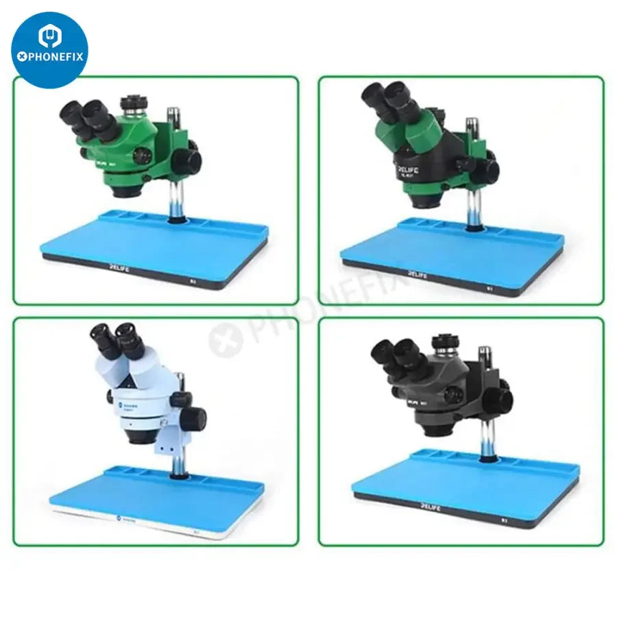 PhoneFix microscope accessories base pad for PCB soldering repair, a durable platform mat for maintenance and precision work.