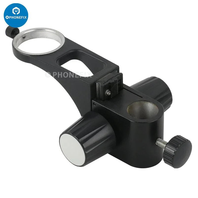 Phonefix articulating arm clamp for microscope, 50/76mm focusing holder, adjustable bracket for microscope accessories.