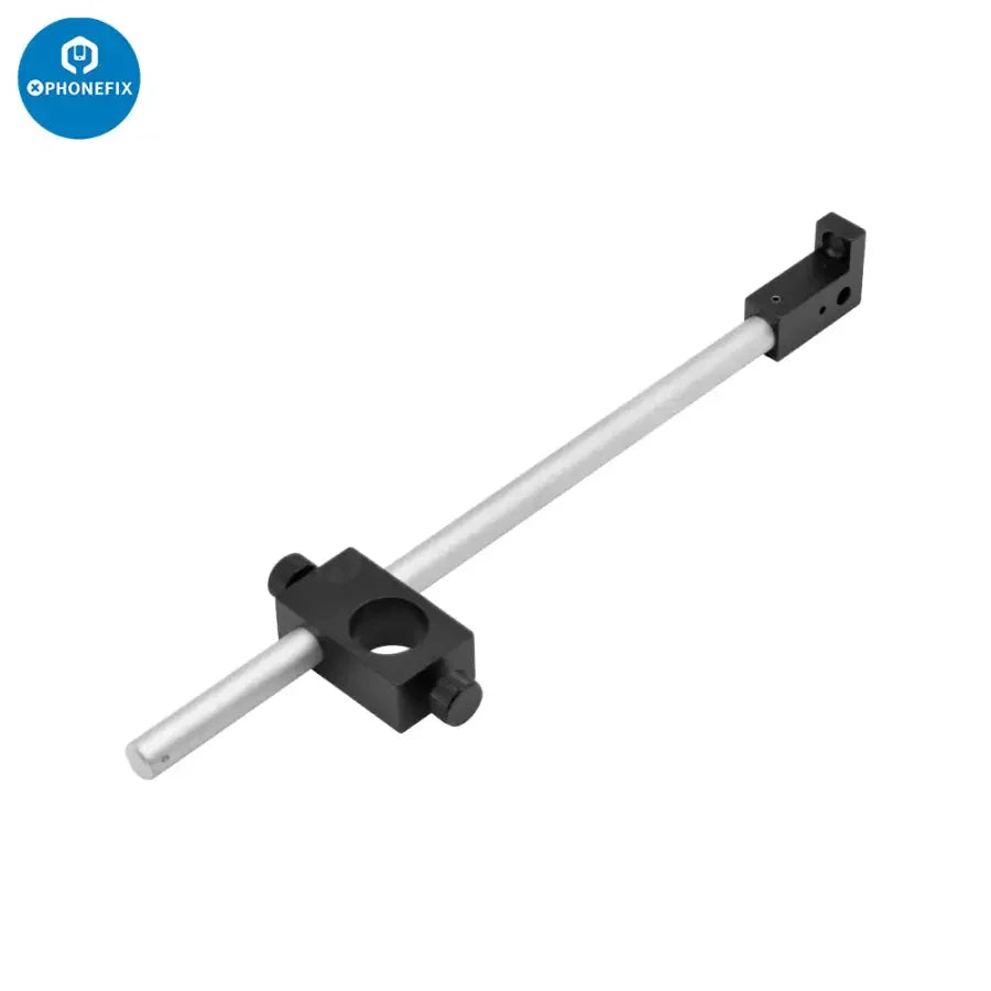 PhoneFIX dual arm boom stand for microscope cameras, adjustable metal holder set for secure positioning of microscope accessories.