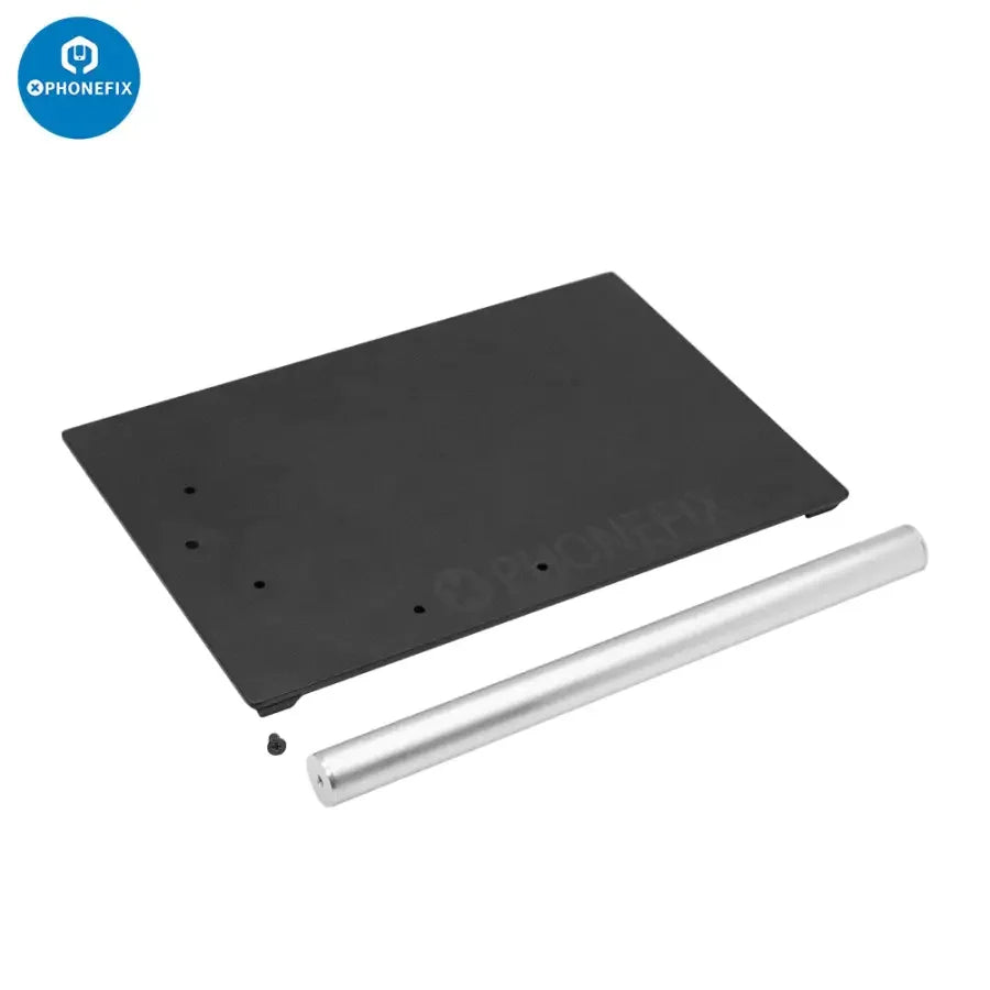 PhoneFix dual arm boom stand for microscope camera, adjustable metal holder set, microscope accessories for secure device positioning.