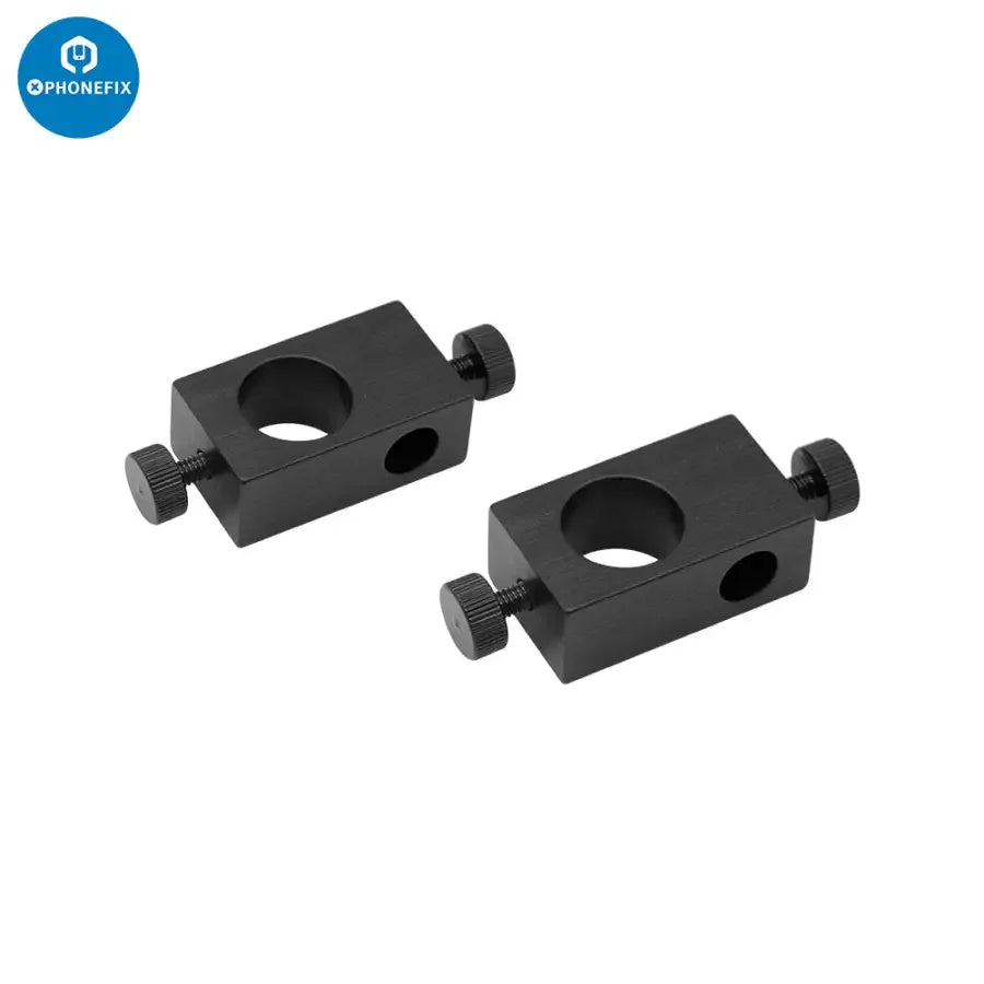 PhoneFix dual arm boom stand for microscope camera, adjustable metal holder set, microscope accessories for stable camera positioning.
