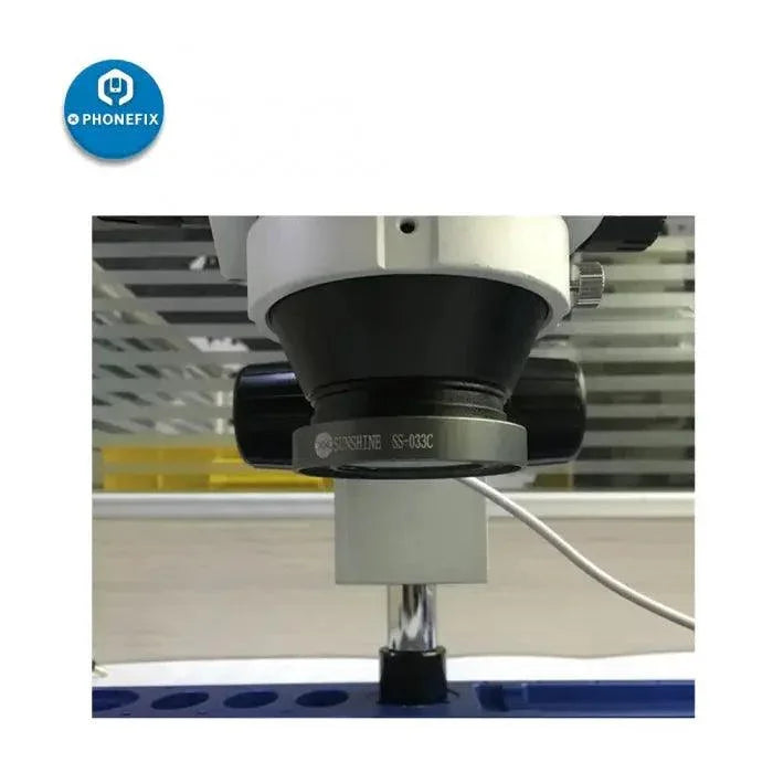 PhoneFix 2-in-1 USB LED adjustable light and dust-proof mirror accessory for microscopes, provides illumination and protection.