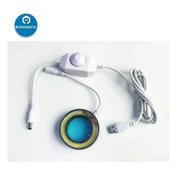 USB LED adjustable light and dust-proof mirror accessory for microscopes by PHONEFIX, ideal for enhanced illumination and mirror reflection.