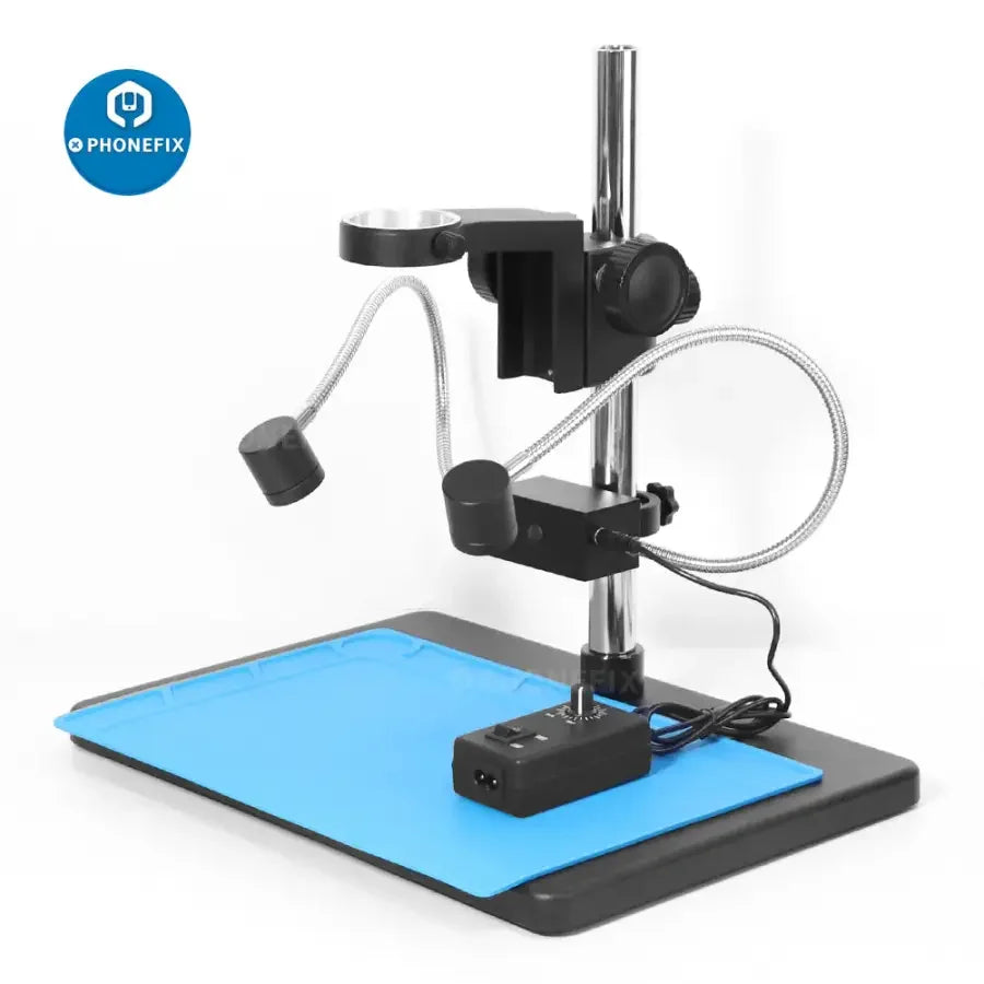 Adjustable LED ring side light illuminator lamp for stereo microscope, compatible with PHONEFIX microscope accessories.