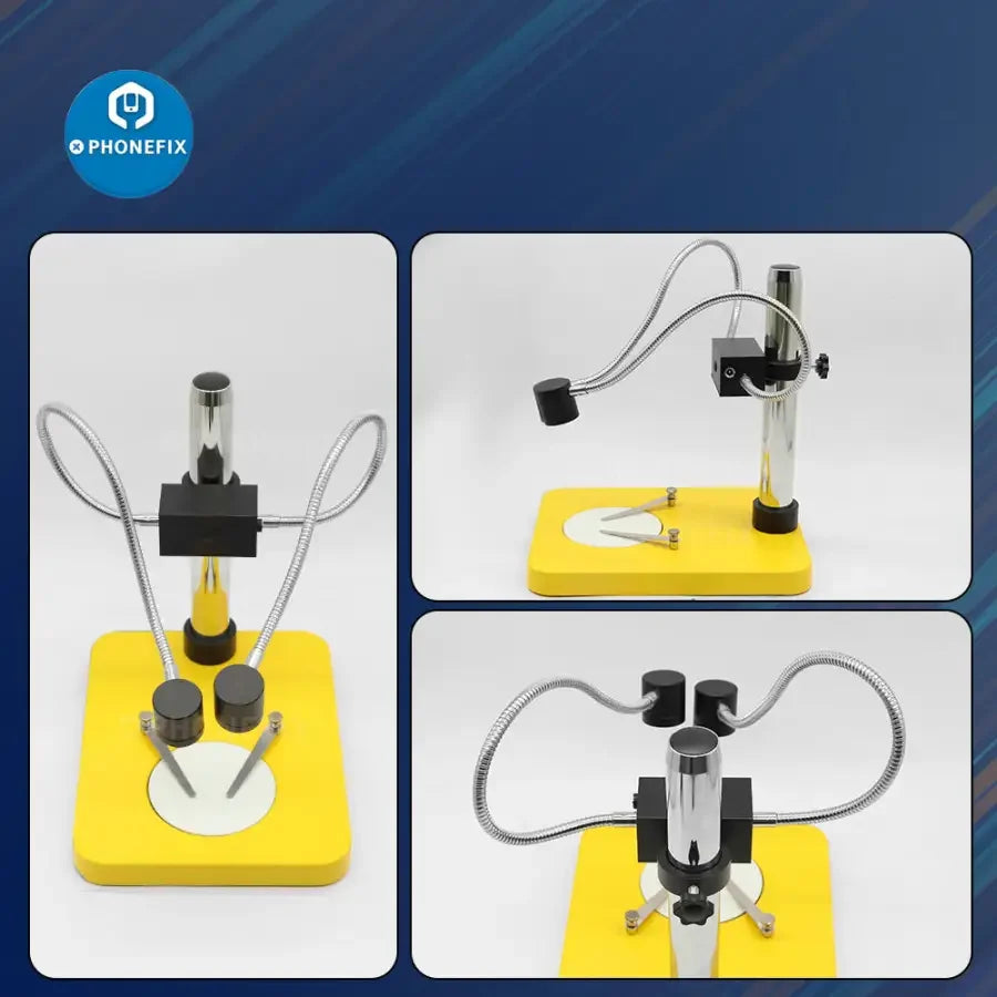 Adjustable LED ring side light illuminator lamp for stereo microscope, designed as a PHONEFIX microscope accessory.