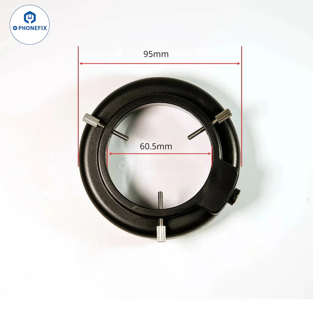 Purple UV LED ring light for stereo microscope, adjustable brightness, microscope accessory for enhanced illumination.