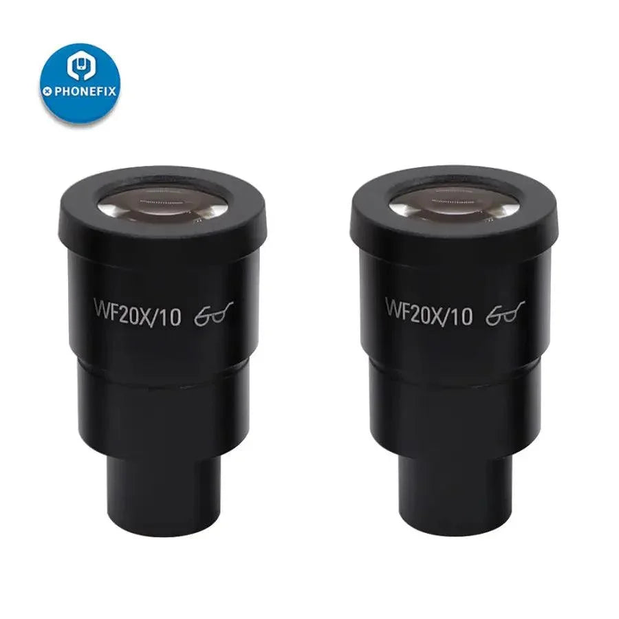 PhoneFIX WF 10X 20X super widefield trinocular microscope eyepieces, 30mm, set of two, for advanced microscope viewing.