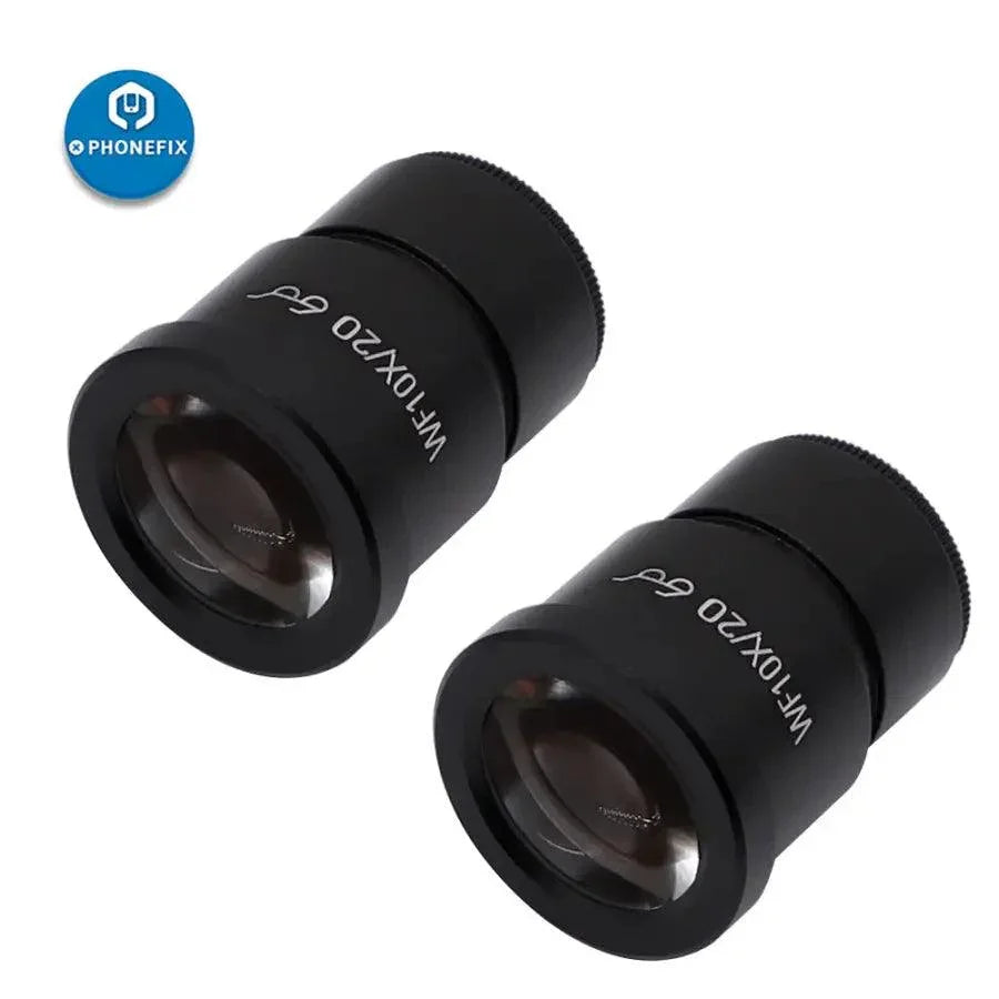 PhoneFix WF 10X 20X super widefield trinocular microscope eyepieces, 30mm, part of microscope accessories for enhanced viewing.