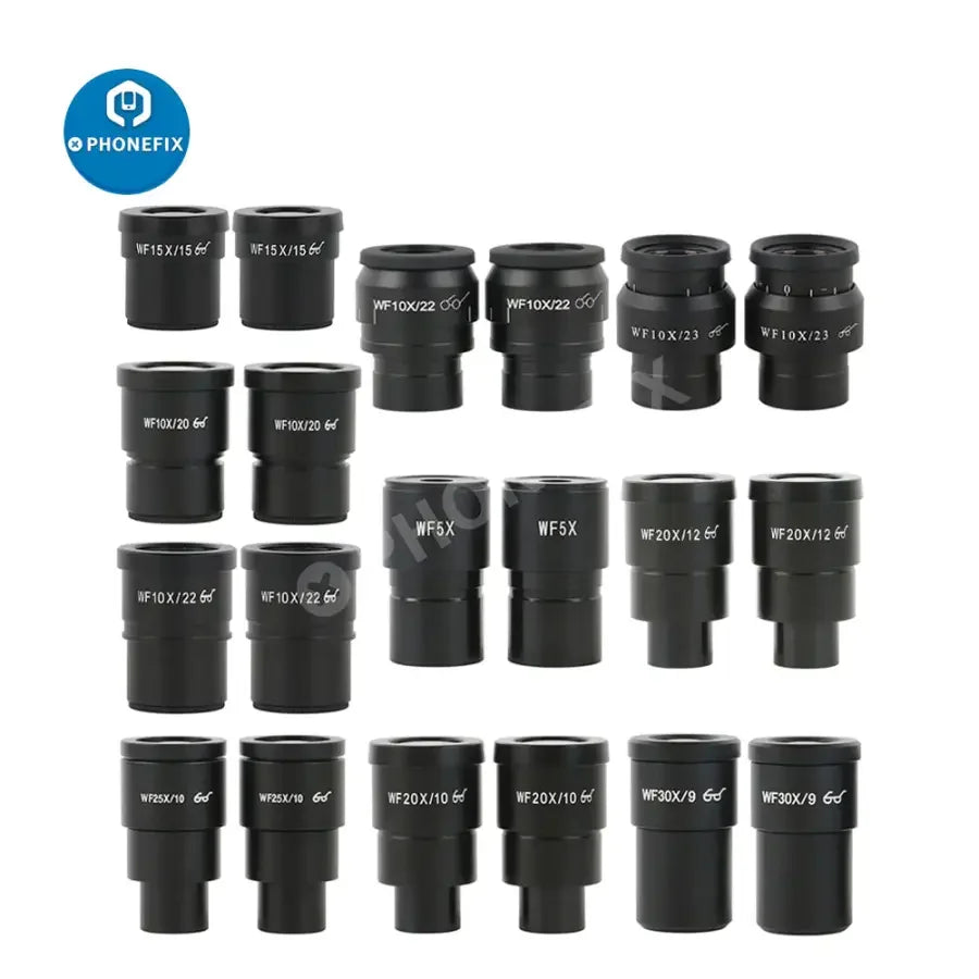 Wide field eyepiece lens for stereo microscope, WF10/15/20/25/30X, by PHONEFIX, used as a microscope accessory for detailed viewing.