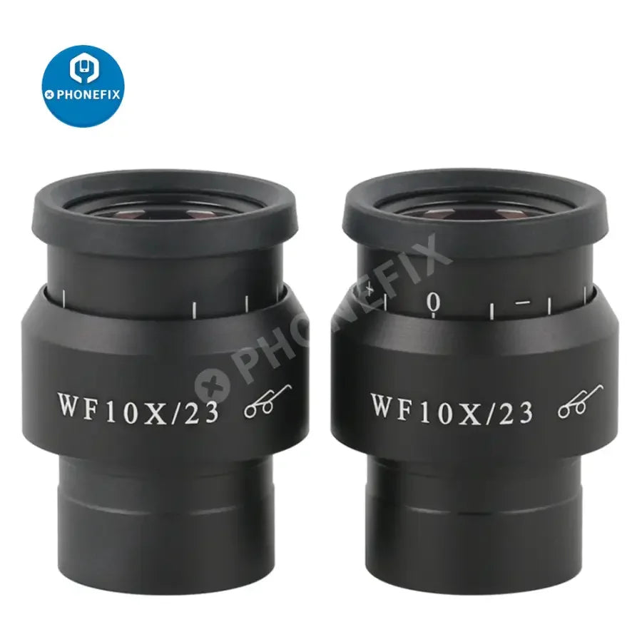 Phonefix wide field eyepiece lens for stereo microscopes, available in WF10X, WF15X, WF20X, WF25X, and WF30X magnifications.