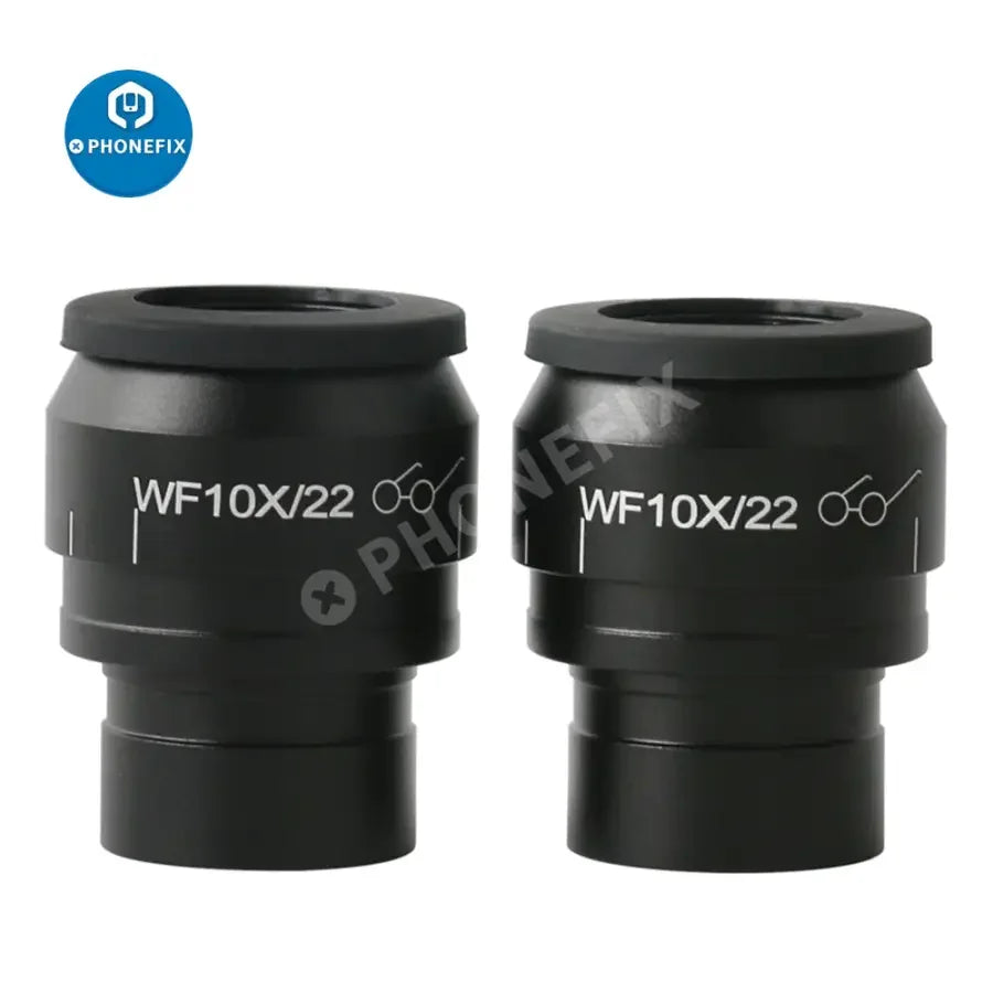 PhoneFix wide field eyepiece lens for stereo microscopes, available in WF10X, 15X, 20X, 25X, and 30X magnifications.