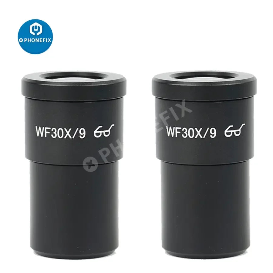 PhoneFIX wide field eyepiece lens for stereo microscope, available in WF10X, WF15X, WF20X, WF25X, and WF30X magnifications.
