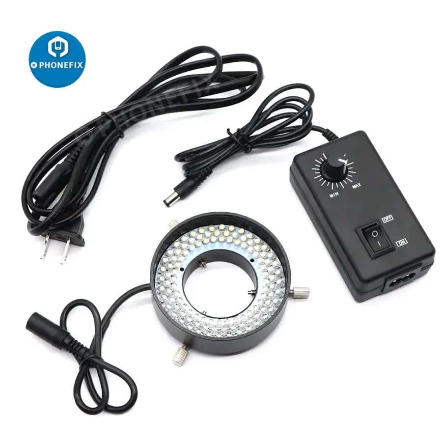 PHONEFIX 108 LED ring light with multicolored illumination for microscopes, 41mm diameter, ideal for enhanced microscopic viewing.